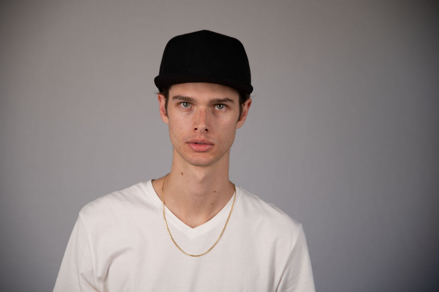 6-Panel Snapback (Flat Bill) — Solid Black — Dozen Pack