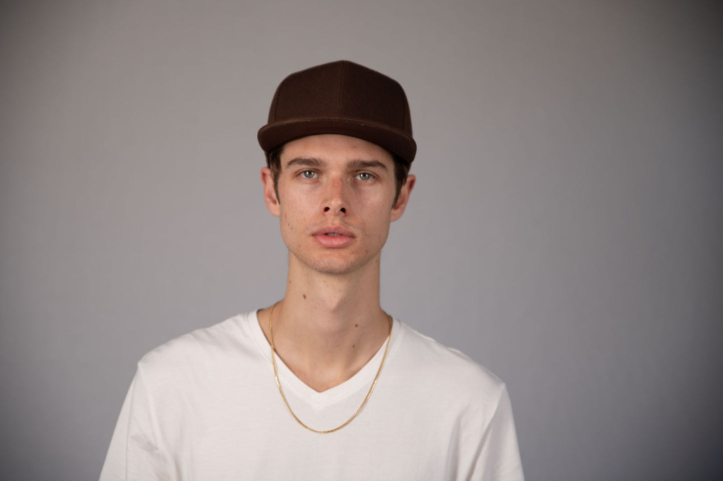 6-Panel Snapback (Flat Bill) — Solid Dark Brown — Dozen Pack