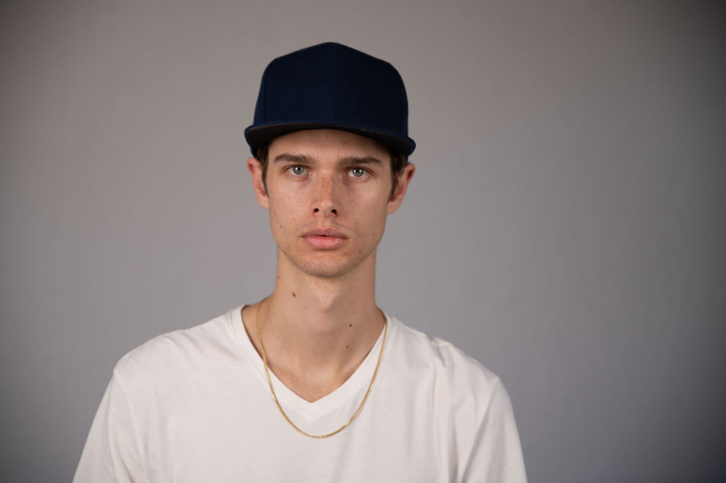 6-Panel Snapback (Flat Bill) — Solid Navy Blue — Dozen Pack