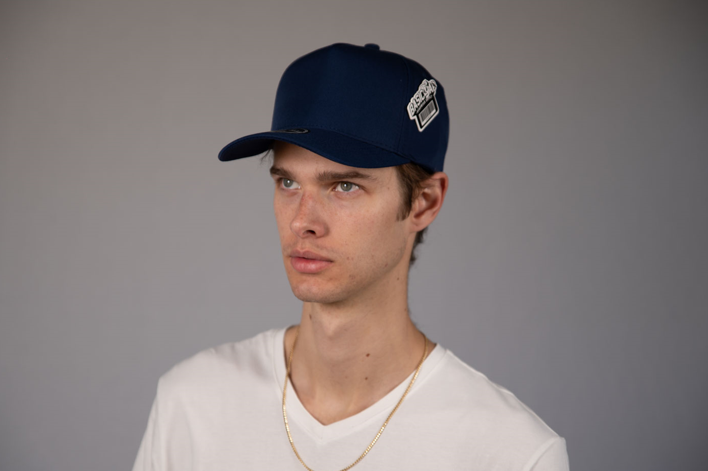 5-Panel Snapback (Curved Bill) — Navy Blue — Dozen Pack