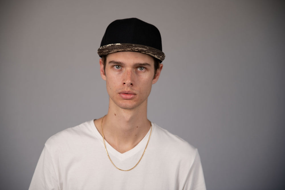 6-Panel Snapback (Flat Bill) — Black / Digital Camo Bill — Dozen Pack secondary