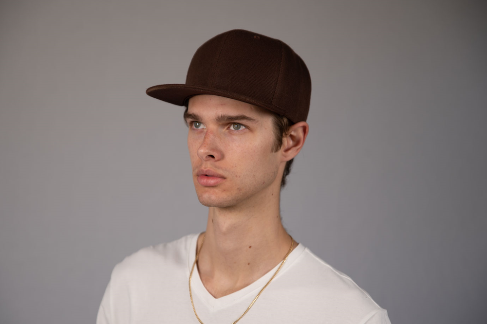 6-Panel Snapback (Flat Bill) — Solid Dark Brown — Dozen Pack