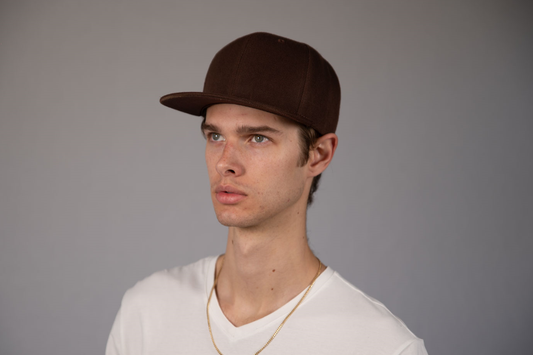 6-Panel Snapback (Flat Bill) — Solid Dark Brown — Dozen Pack