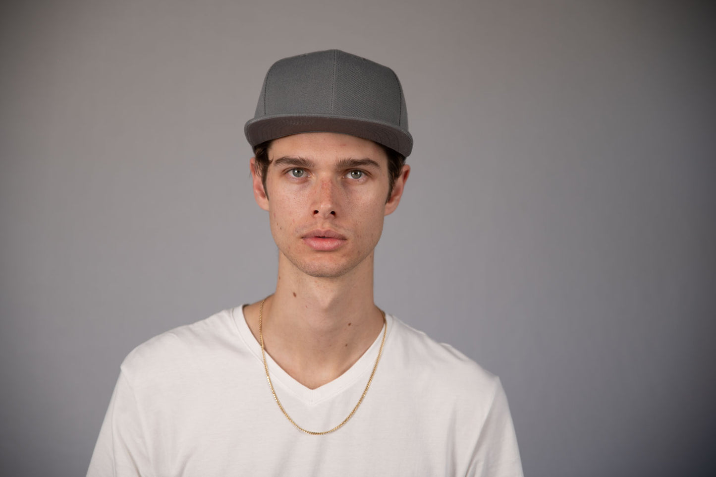 6-Panel Snapback (Flat Bill) — Solid Dark Grey — Dozen Pack