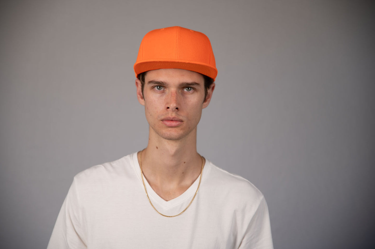6-Panel Snapback (Flat Bill) — Solid Orange — Dozen Pack