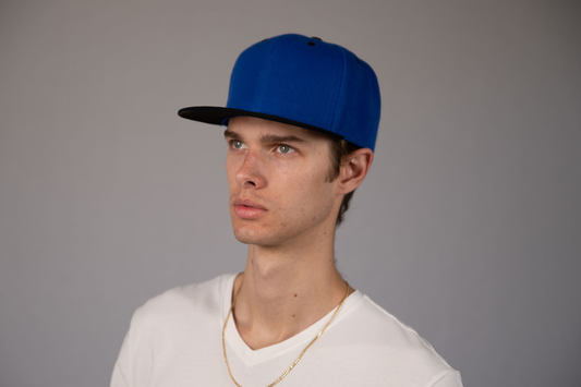 6-Panel Snapback (Flat Bill) — Royal Blue / Black Bill — Dozen Pack