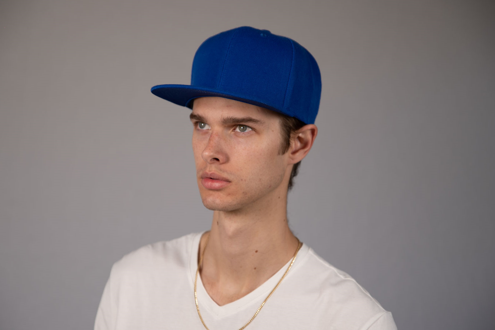 6-Panel Snapback (Flat Bill) — Solid Royal Blue — Dozen Pack