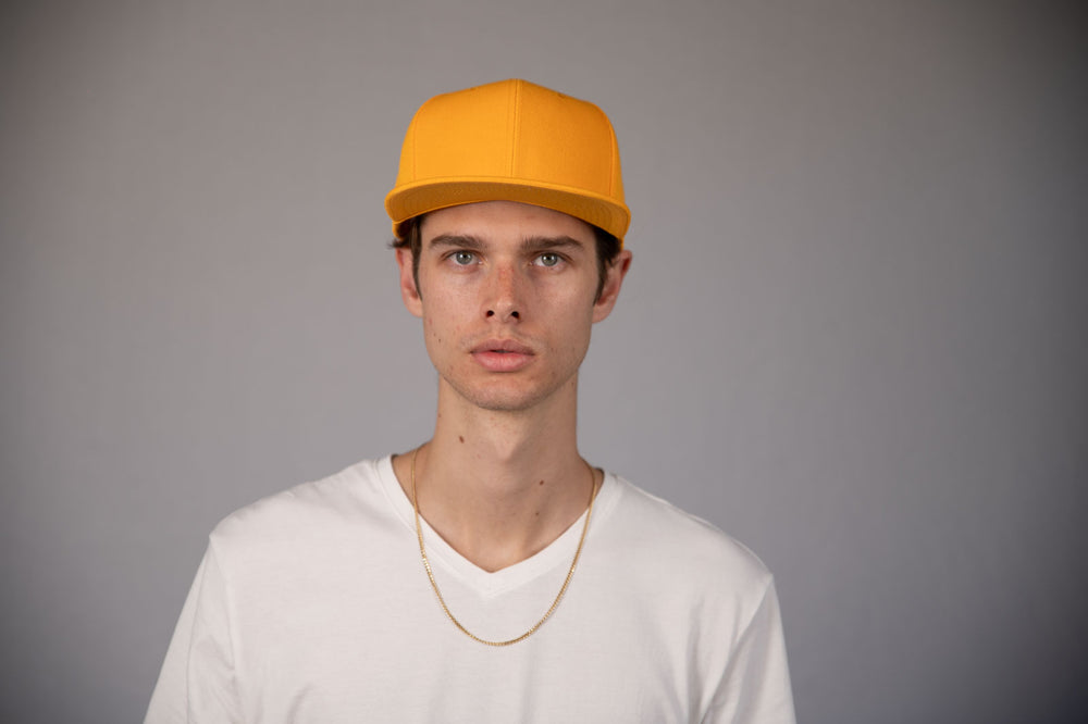 6-Panel Snapback (Flat Bill) — Solid Yellow — Dozen Pack secondary