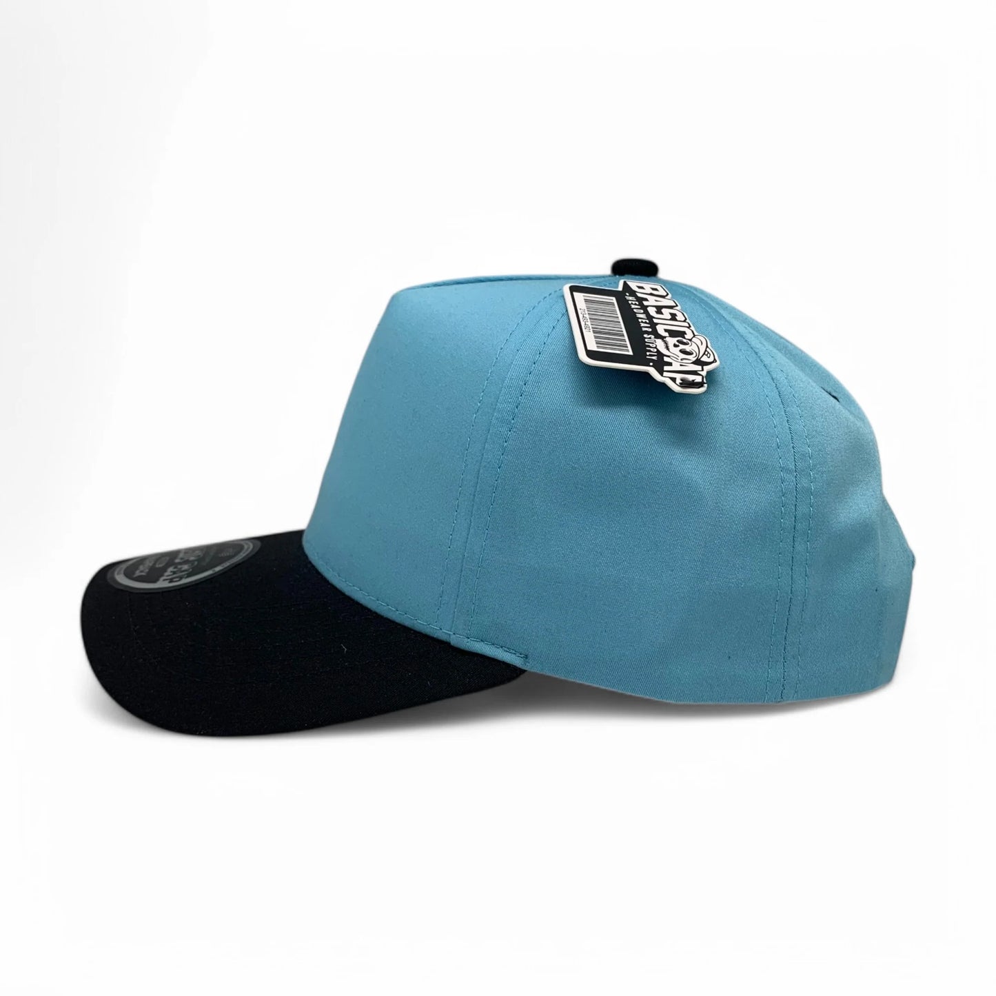5-Panel Snapback (Curved Bill) — Turquoise / Black Bill — Dozen Pack