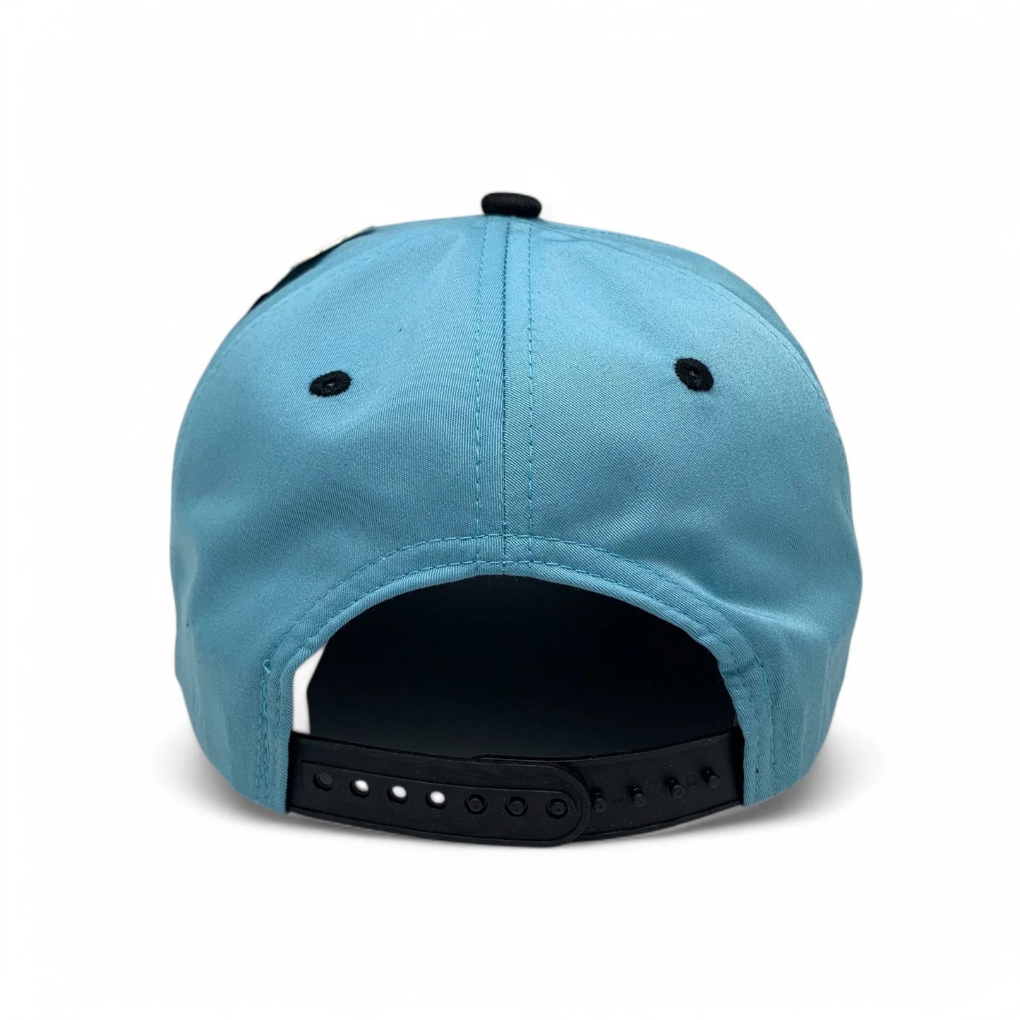 5-Panel Snapback (Curved Bill) — Turquoise / Black Bill — Dozen Pack
