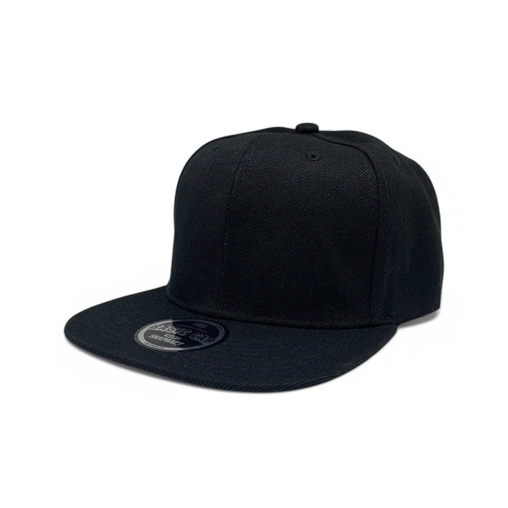 6-Panel Snapback (Flat Bill) — Solid Black — Dozen Pack secondary