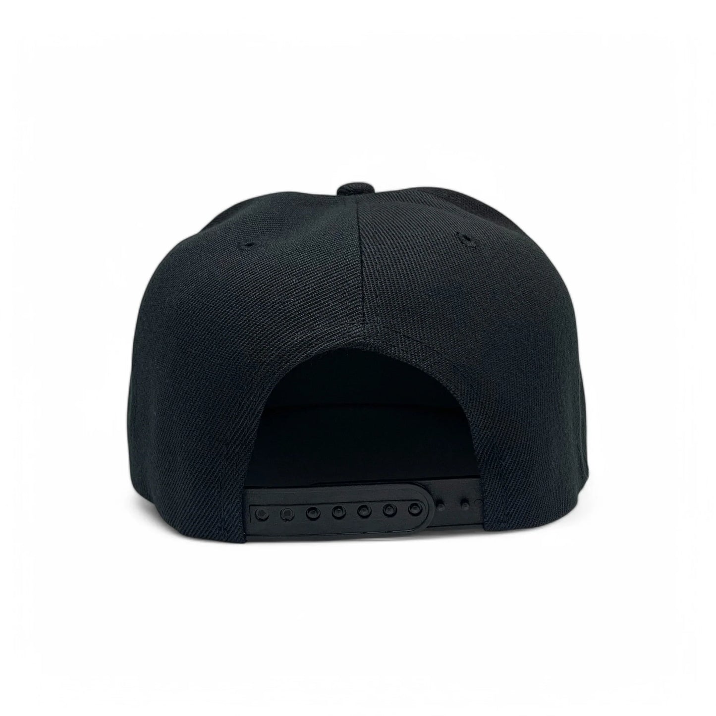 6-Panel Snapback (Flat Bill) — Solid Black — Dozen Pack