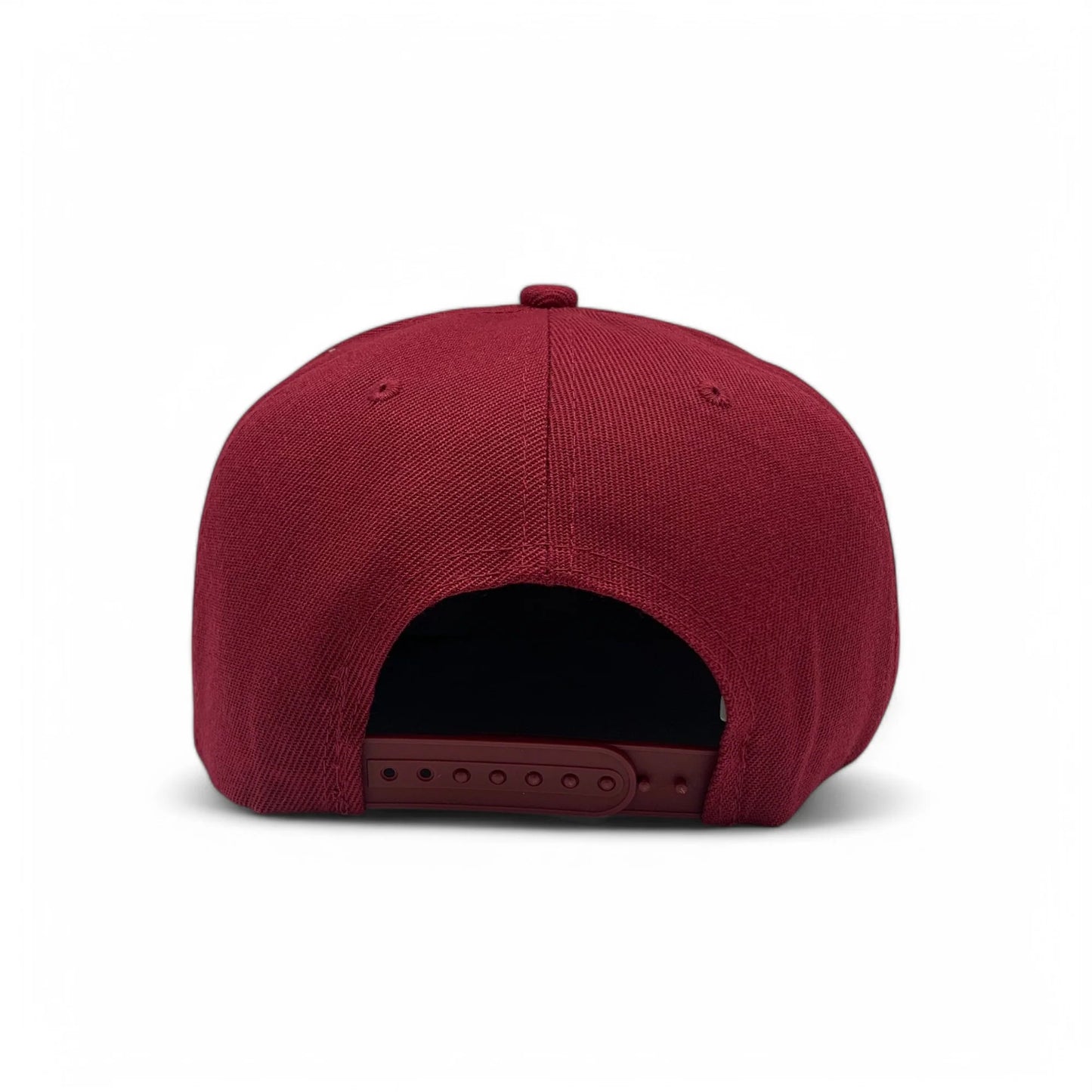 6-Panel Snapback (Flat Bill) — Solid Maroon — Dozen Pack