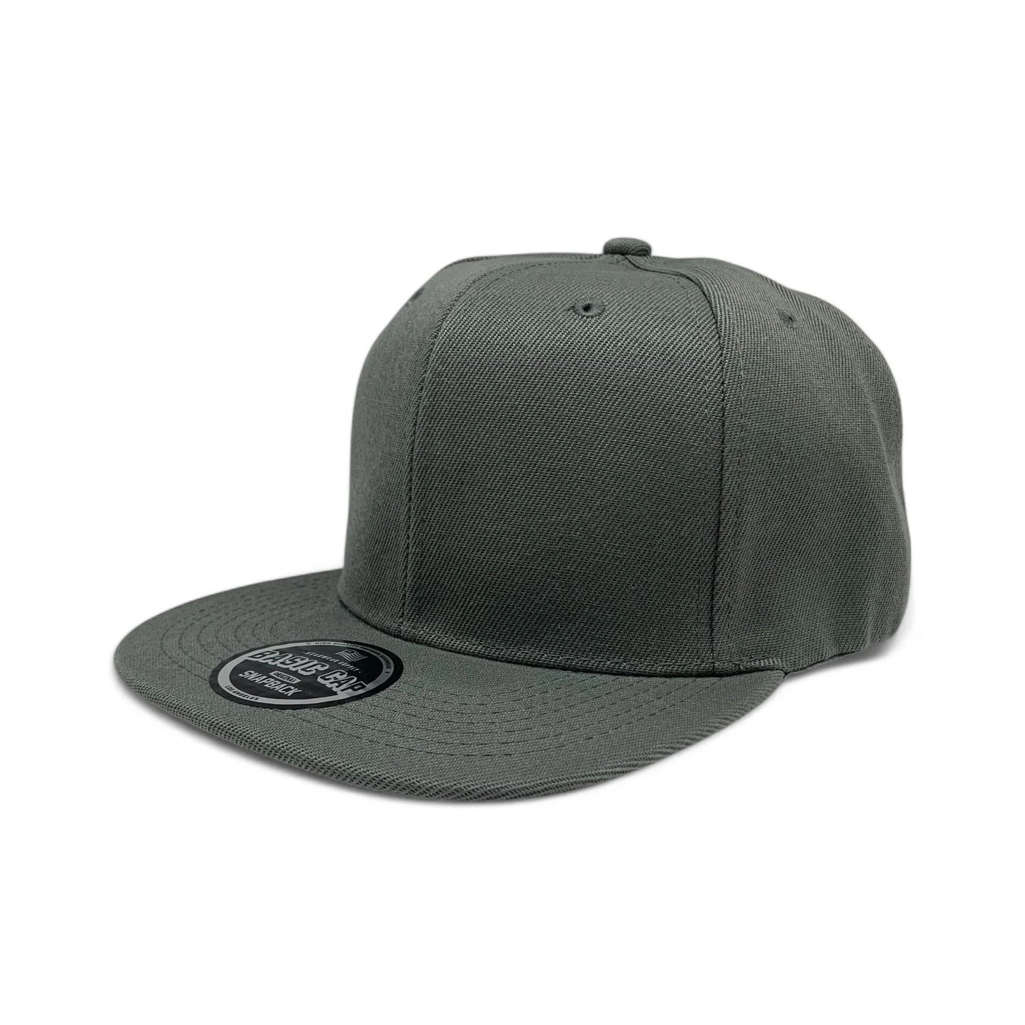 6-Panel Snapback (Flat Bill) — Solid Dark Grey — Dozen Pack