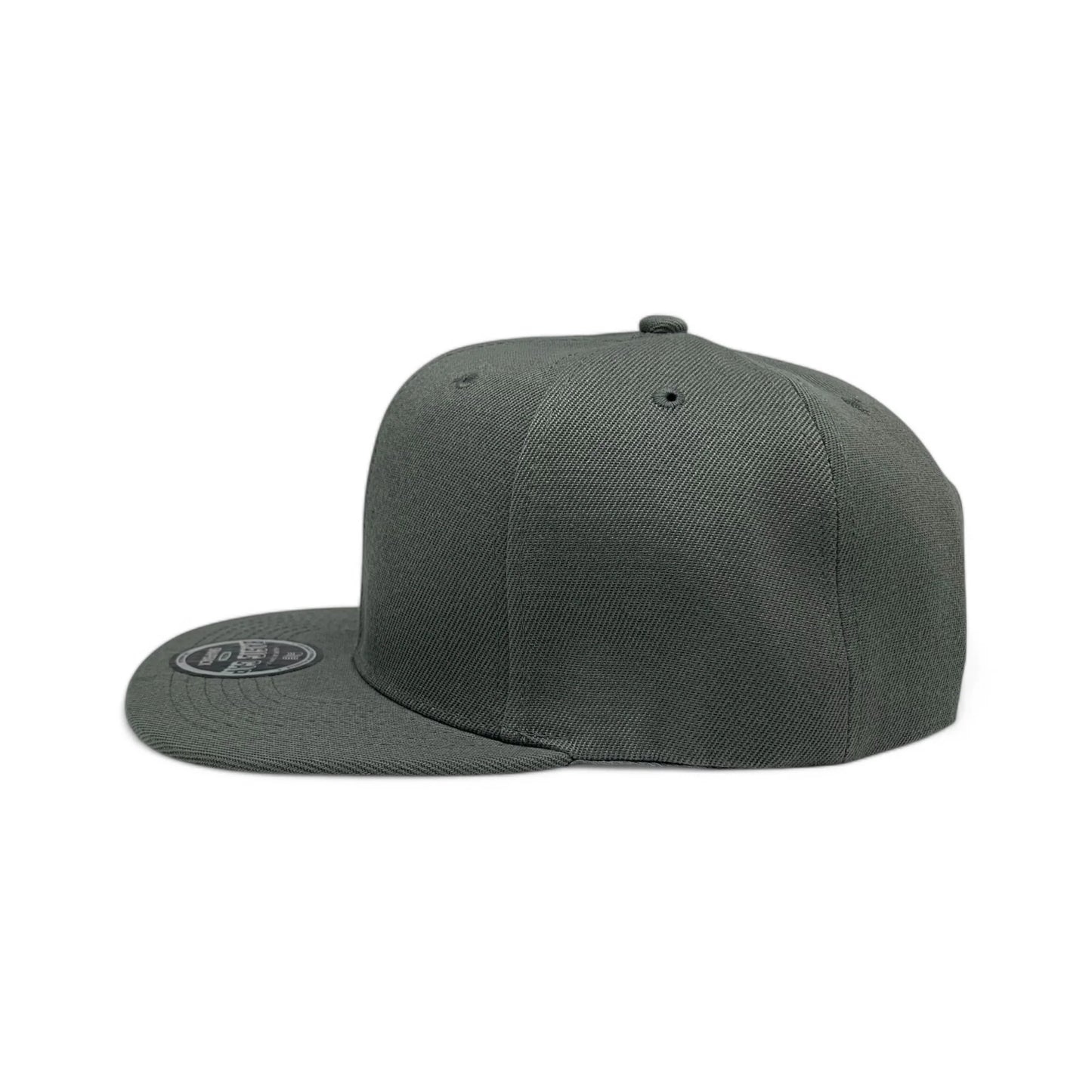 6-Panel Snapback (Flat Bill) — Solid Dark Grey — Dozen Pack