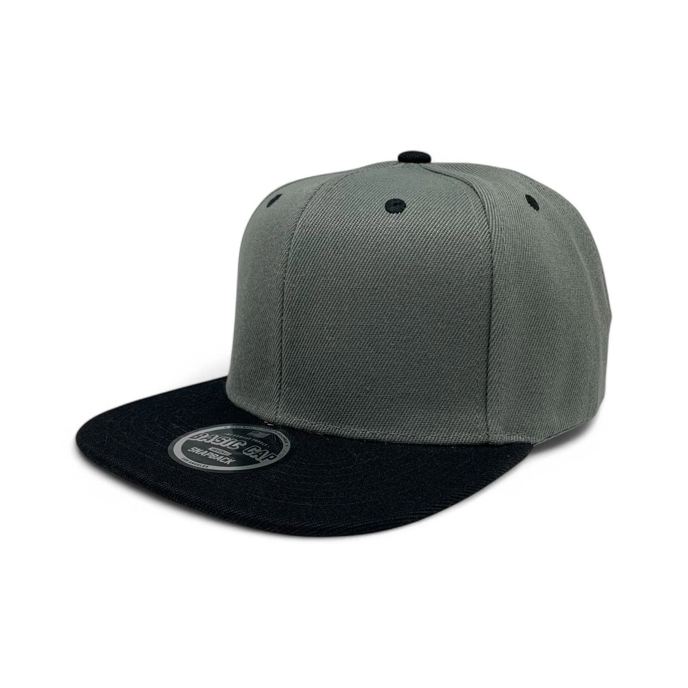 6-Panel Snapback (Flat Bill) — Dark Grey / Black Bill — Dozen Pack secondary