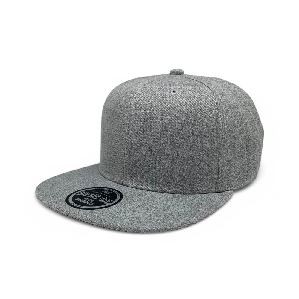6-Panel Snapback (Flat Bill) — Solid Light Grey — Dozen Pack secondary