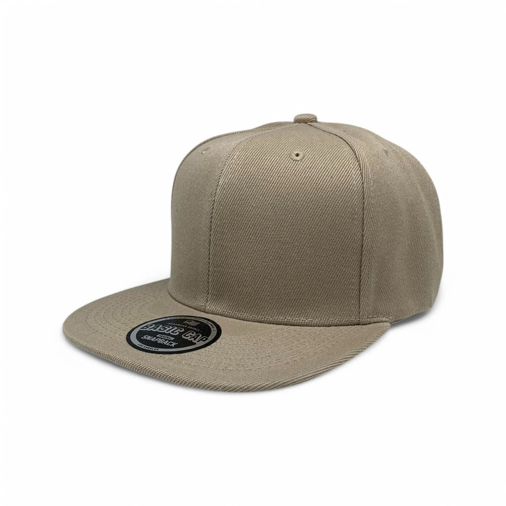 6-Panel Snapback (Flat Bill) — Solid Tan — Dozen Pack secondary