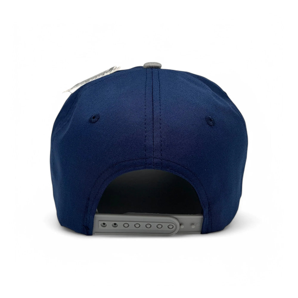 5-Panel Snapback (Curved Bill) — Navy Blue / Light Grey Bill — Dozen Pack secondary