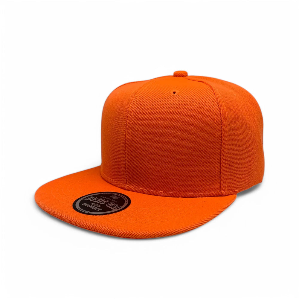 6-Panel Snapback (Flat Bill) — Solid Orange — Dozen Pack secondary