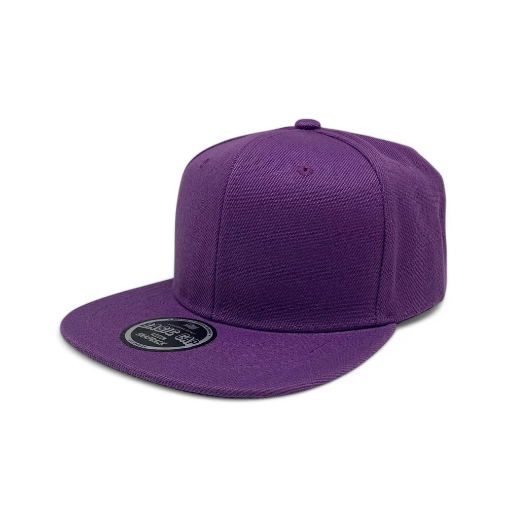 6-Panel Snapback (Flat Bill) — Solid Dark Purple — Dozen Pack secondary