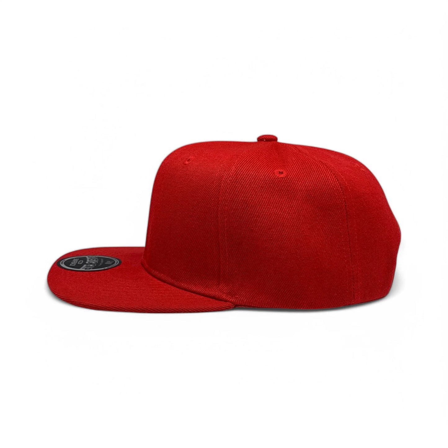 6-Panel Snapback (Flat Bill) — Solid Red — Dozen Pack