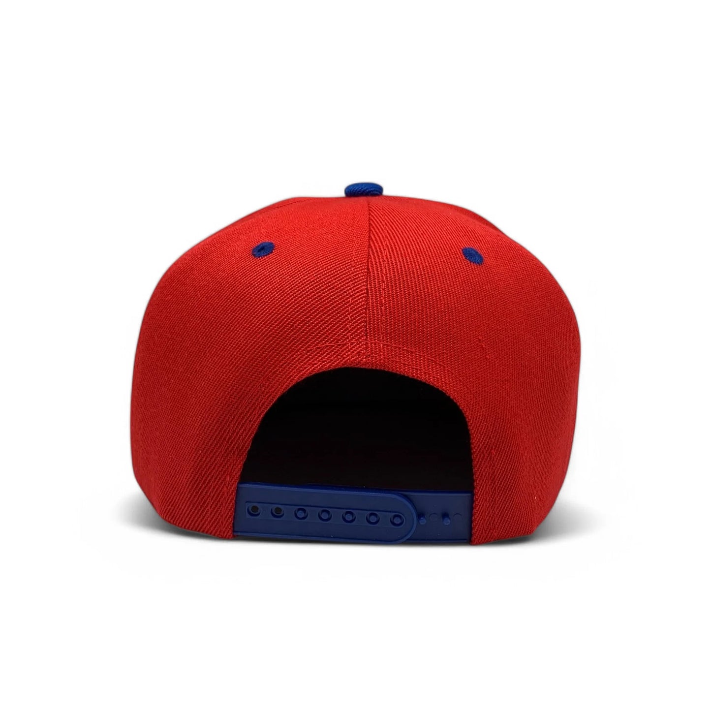 6-Panel Snapback (Flat Bill) — Red / Royal Blue Bill — Dozen Pack