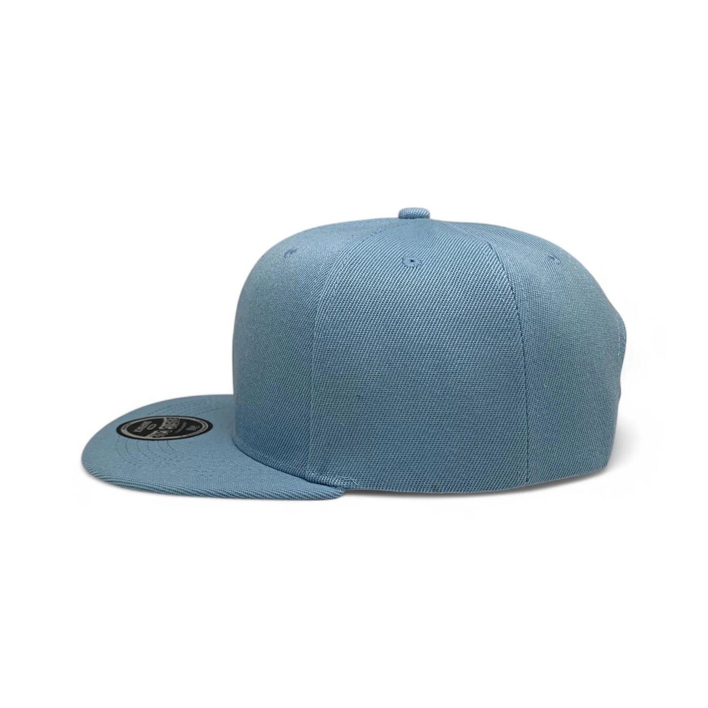 6-Panel Snapback (Flat Bill) — Solid Light Blue — Dozen Pack