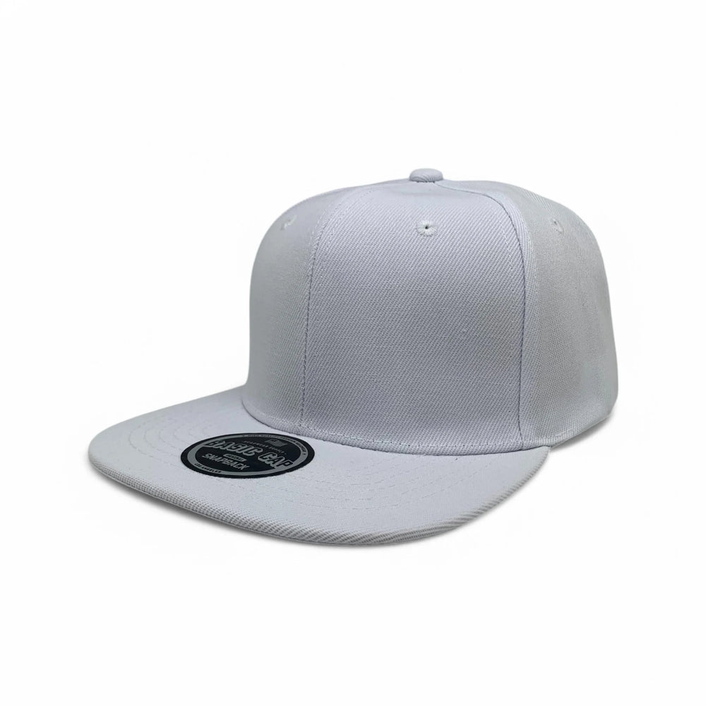 6-Panel Snapback (Flat Bill) — Solid White — Dozen Pack secondary