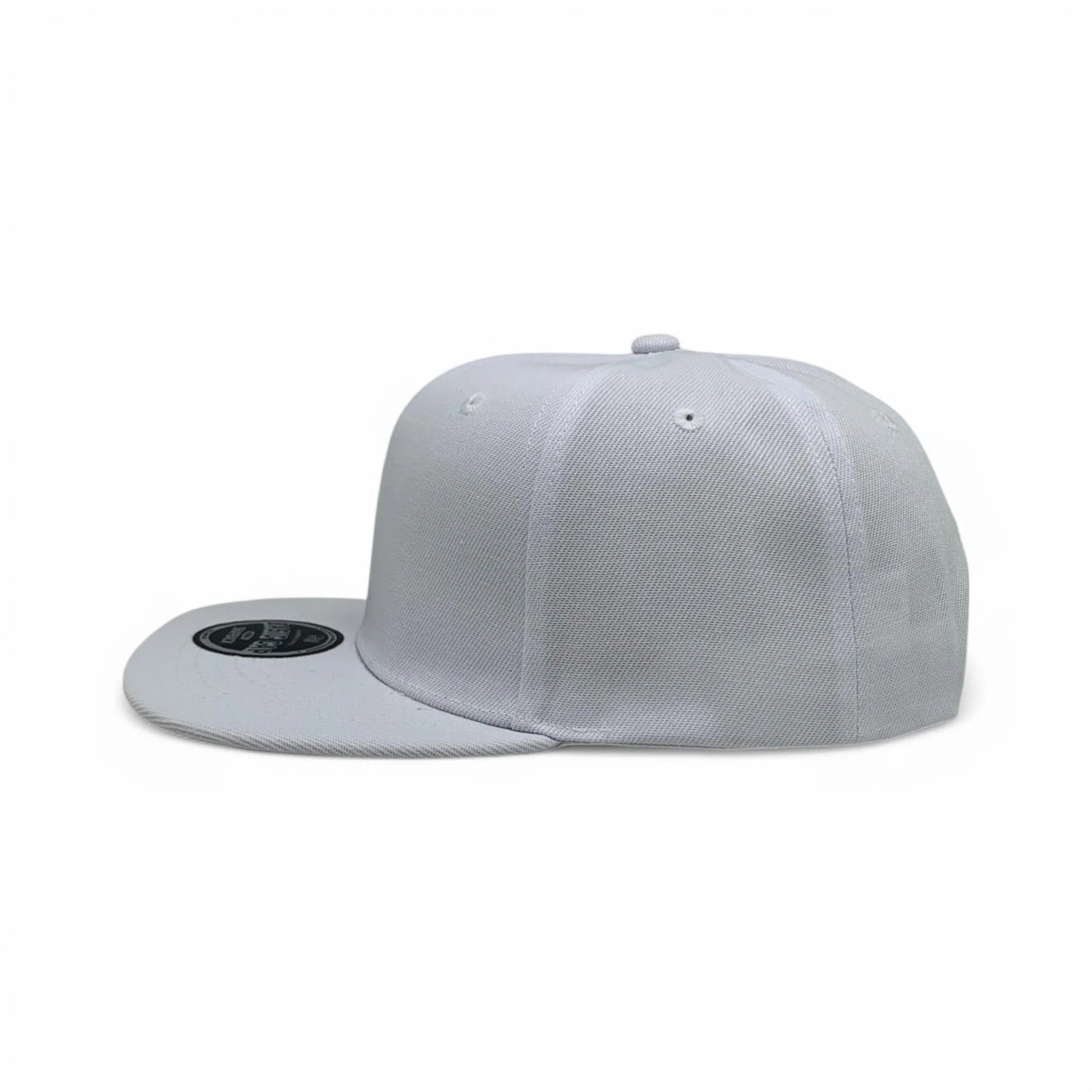 6-Panel Snapback (Flat Bill) — Solid White — Dozen Pack