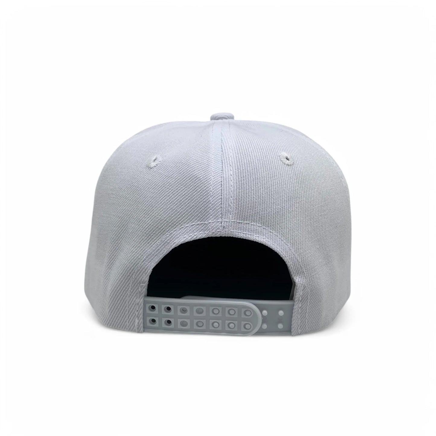 6-Panel Snapback (Flat Bill) — Solid White — Dozen Pack